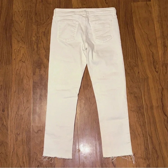 DEREK LAM 10 CROSBY Mila Patchwork Girlfriend Mid Rise White Denim Jeans sz 25 - Picture 6 of 8